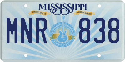 MS license plate MNR838