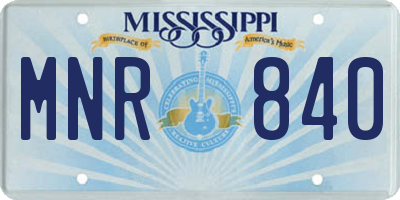 MS license plate MNR840