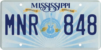 MS license plate MNR848