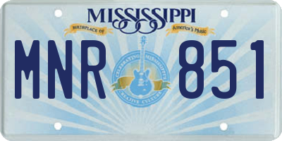 MS license plate MNR851