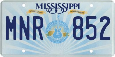 MS license plate MNR852