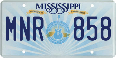MS license plate MNR858