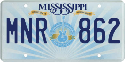 MS license plate MNR862