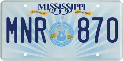 MS license plate MNR870