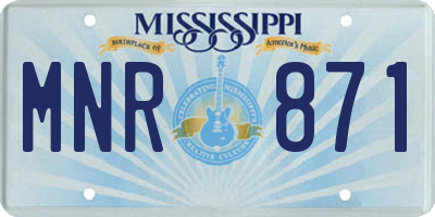 MS license plate MNR871