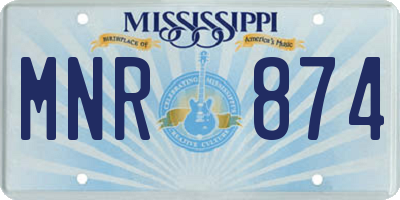 MS license plate MNR874