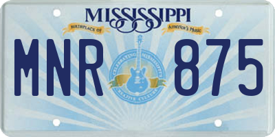 MS license plate MNR875