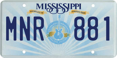 MS license plate MNR881