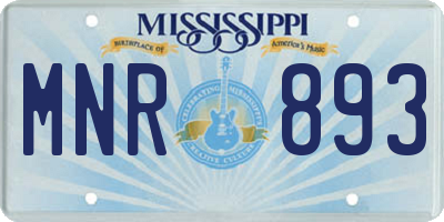 MS license plate MNR893