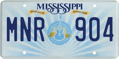 MS license plate MNR904