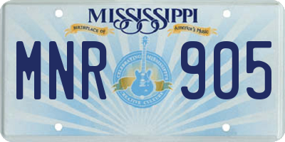 MS license plate MNR905