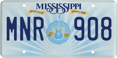 MS license plate MNR908
