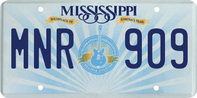 MS license plate MNR909