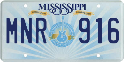 MS license plate MNR916
