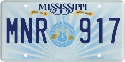 MS license plate MNR917