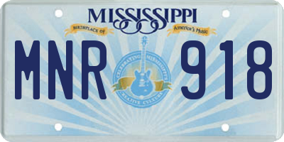 MS license plate MNR918