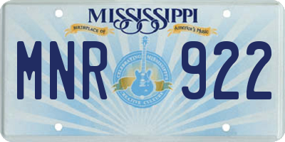 MS license plate MNR922