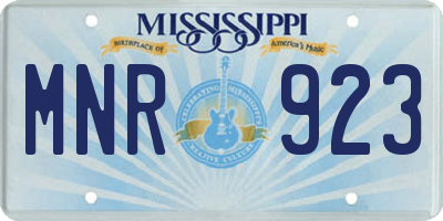 MS license plate MNR923