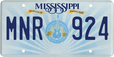 MS license plate MNR924