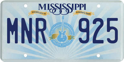 MS license plate MNR925