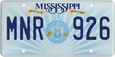 MS license plate MNR926