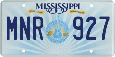 MS license plate MNR927