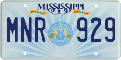 MS license plate MNR929