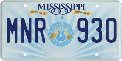 MS license plate MNR930