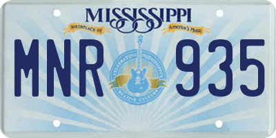 MS license plate MNR935