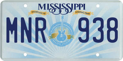 MS license plate MNR938