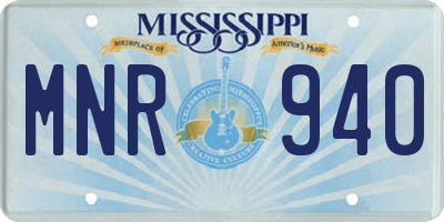 MS license plate MNR940