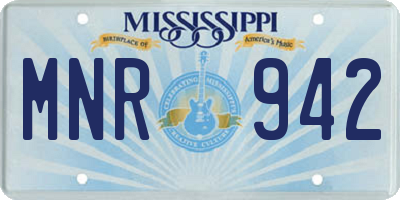 MS license plate MNR942