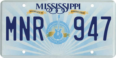 MS license plate MNR947