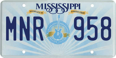 MS license plate MNR958