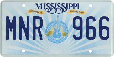 MS license plate MNR966