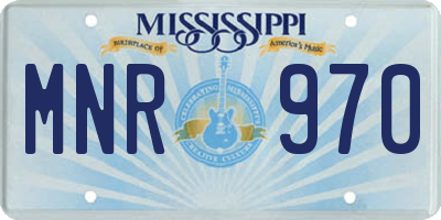 MS license plate MNR970