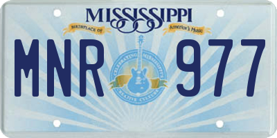 MS license plate MNR977
