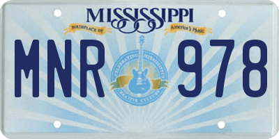 MS license plate MNR978