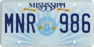MS license plate MNR986