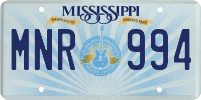 MS license plate MNR994