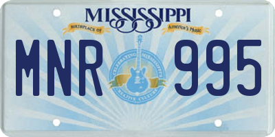MS license plate MNR995