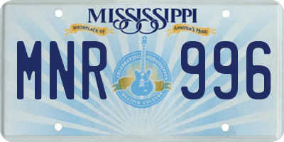 MS license plate MNR996