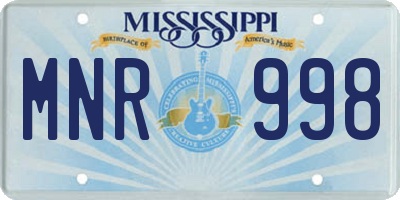 MS license plate MNR998