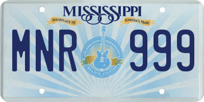 MS license plate MNR999