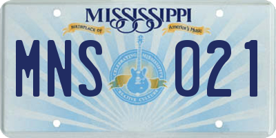 MS license plate MNS021