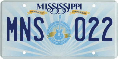 MS license plate MNS022