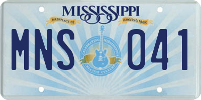 MS license plate MNS041