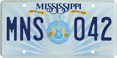 MS license plate MNS042