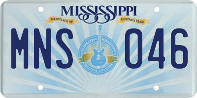 MS license plate MNS046