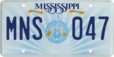 MS license plate MNS047